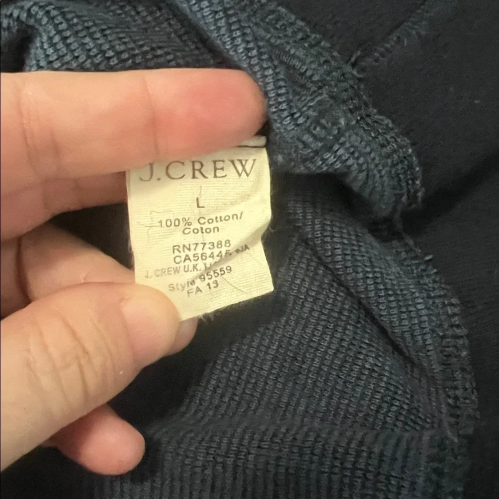 JCrew Cotton Long Sleeve Thermal TShirt Blue Size Large *Flaw